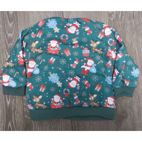Toddler Boys Christmas Outfit Pants Shirt Size 2/3 Year Green Red Santa Winter - Picture 4 of 11